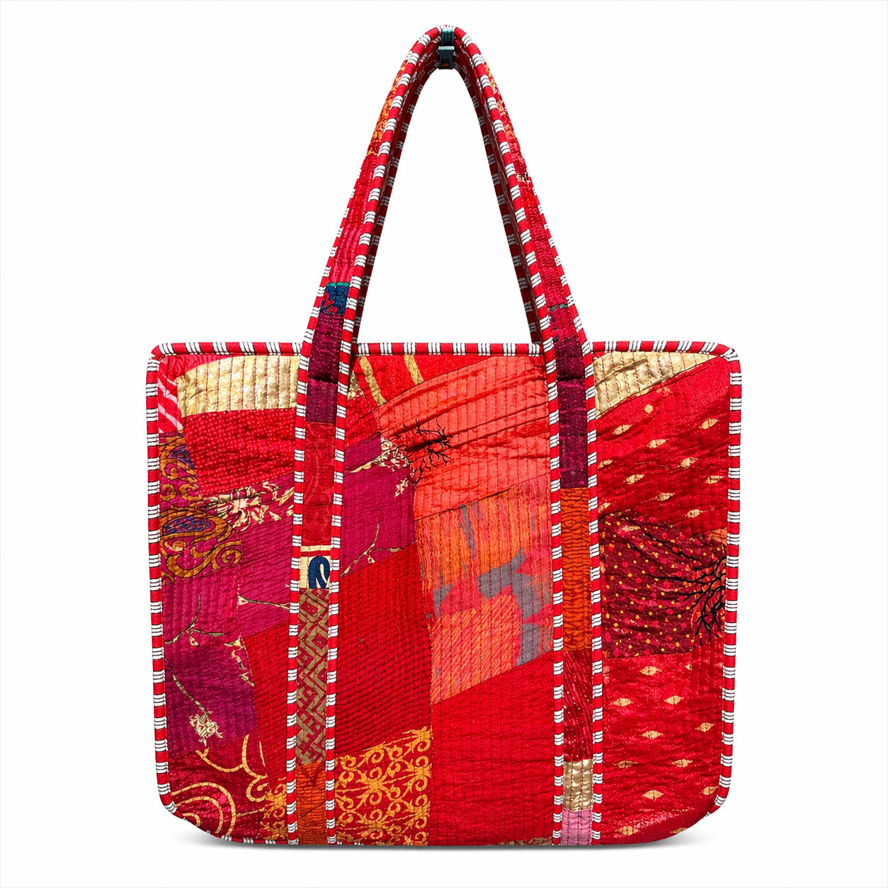 Sari Patchwork Tote Red