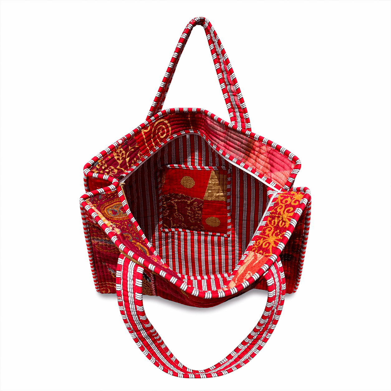 Sari Patchwork Tote Red