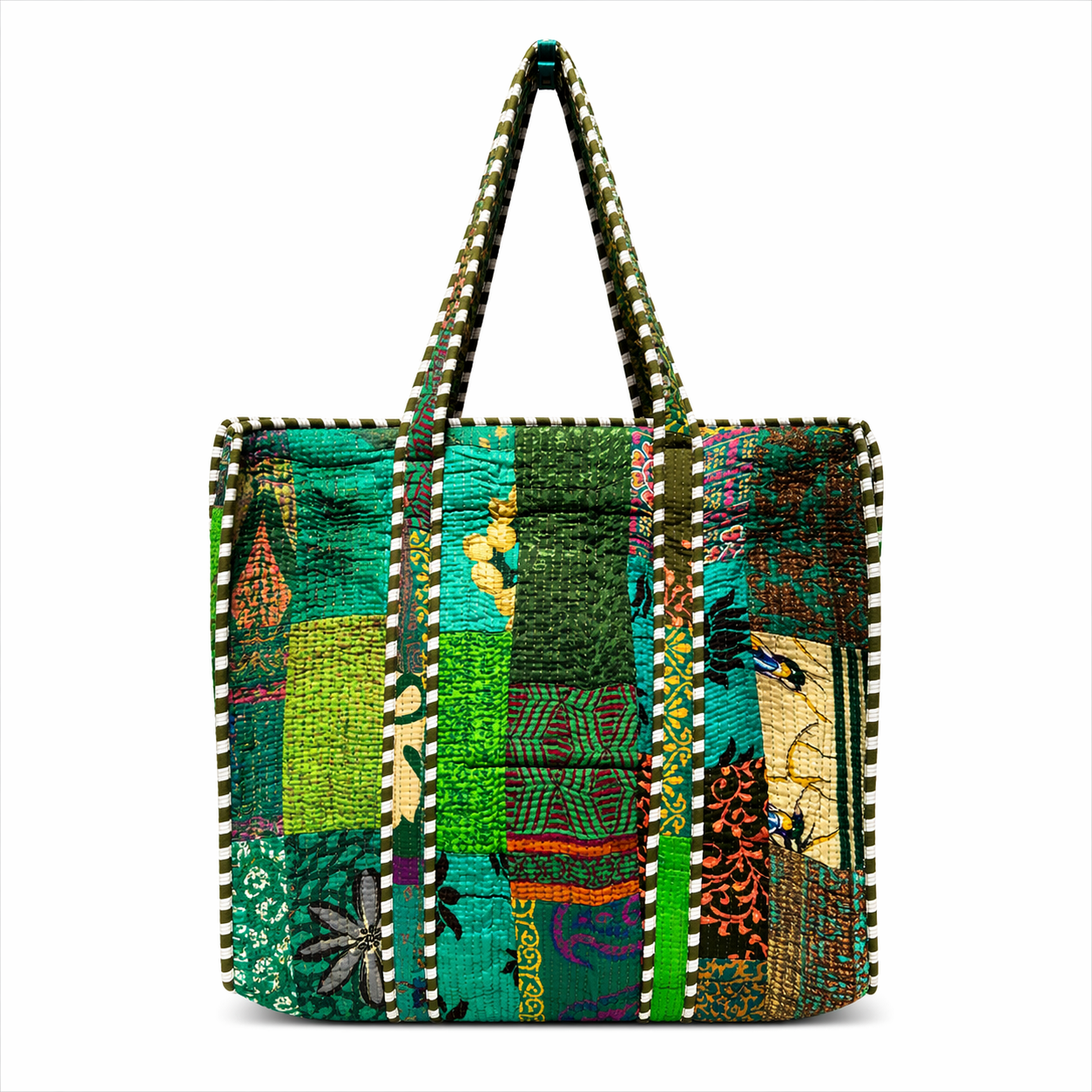 Sari Patchwork Tote Turquoise