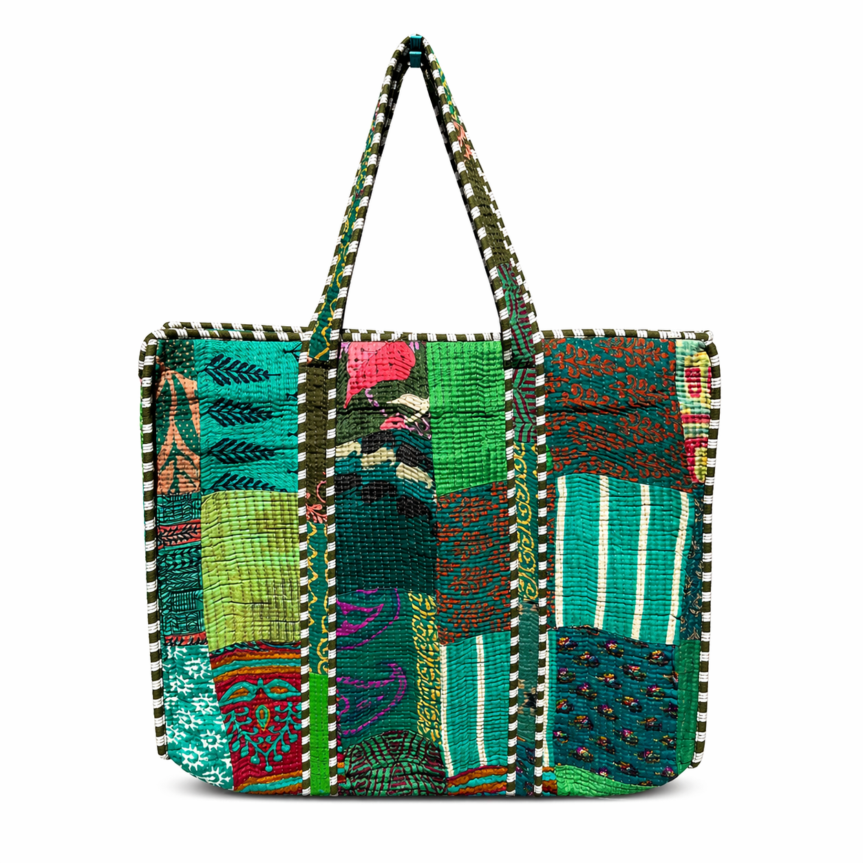 Sari Patchwork Tote Turquoise