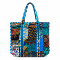 Sari Patchwork Tote Blue
