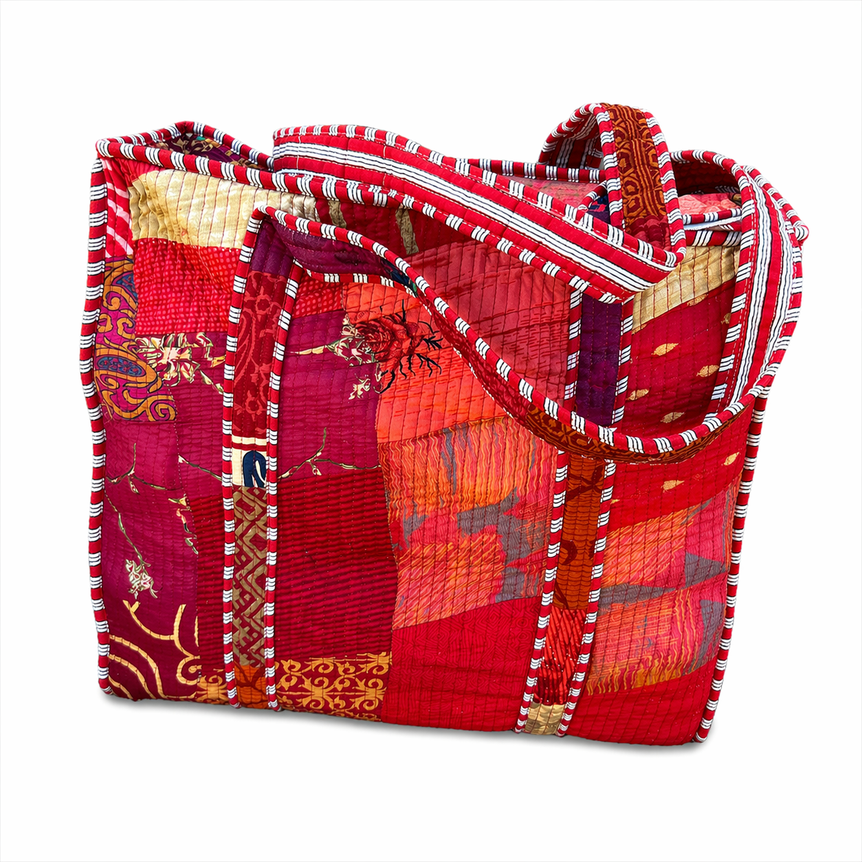 Sari Patchwork Tote Red