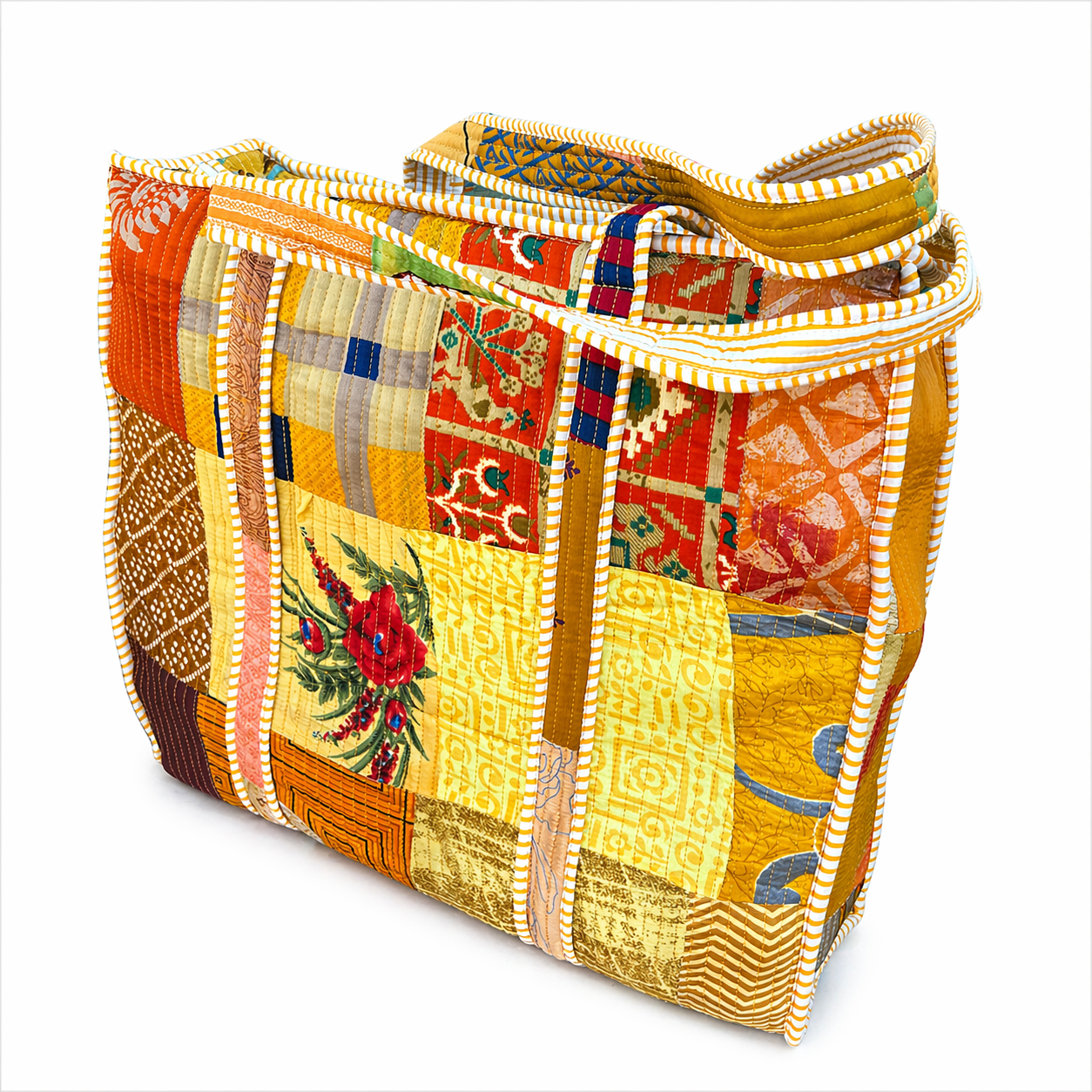 Sari Patchwork Tote Amber