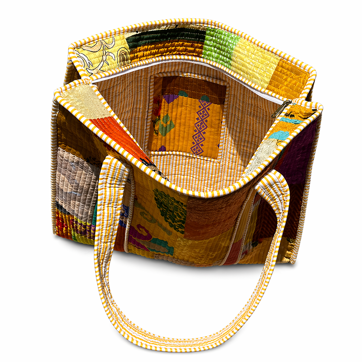Sari Patchwork Tote Amber