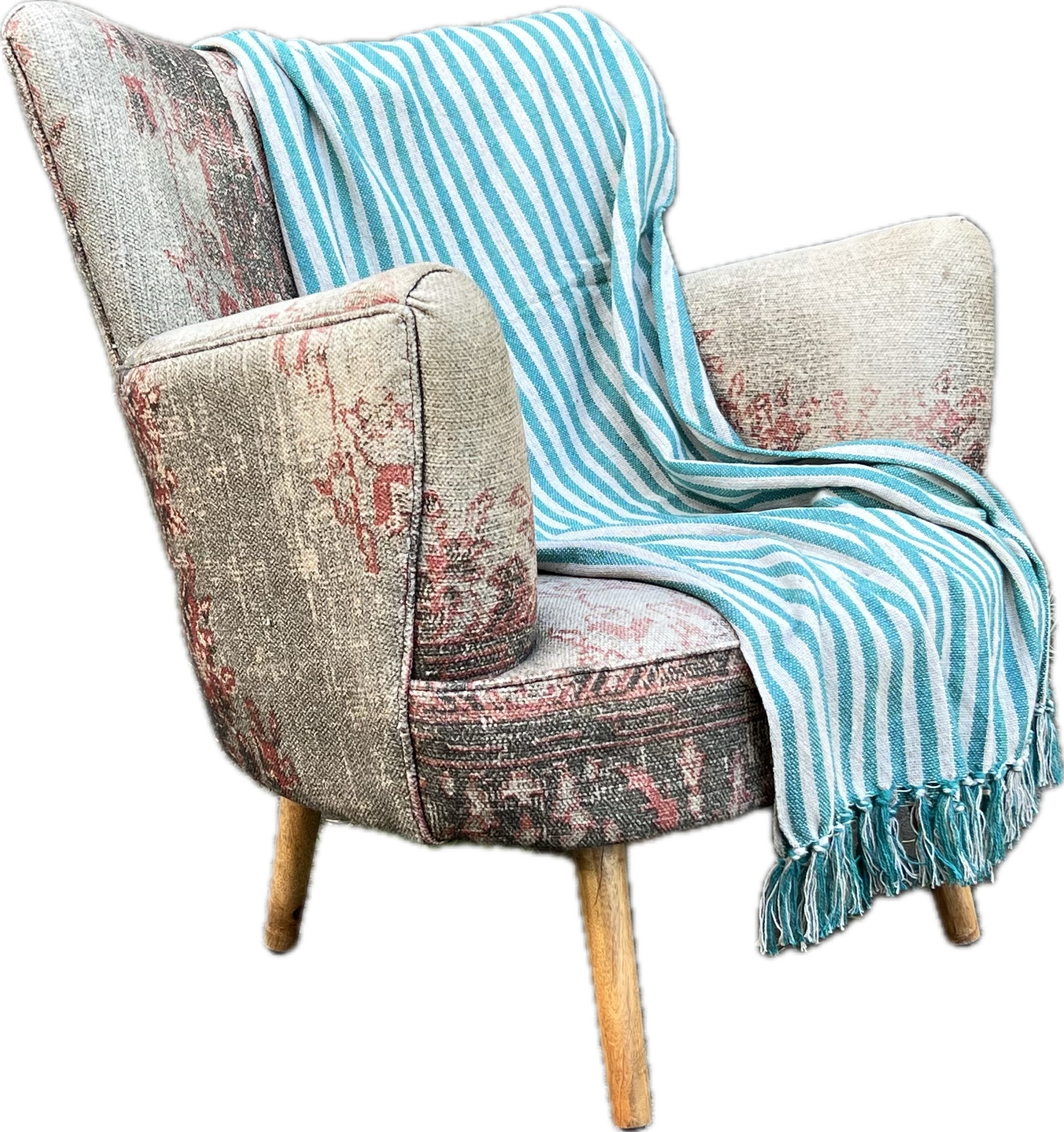 Provincial Throw Turquoise/Natural