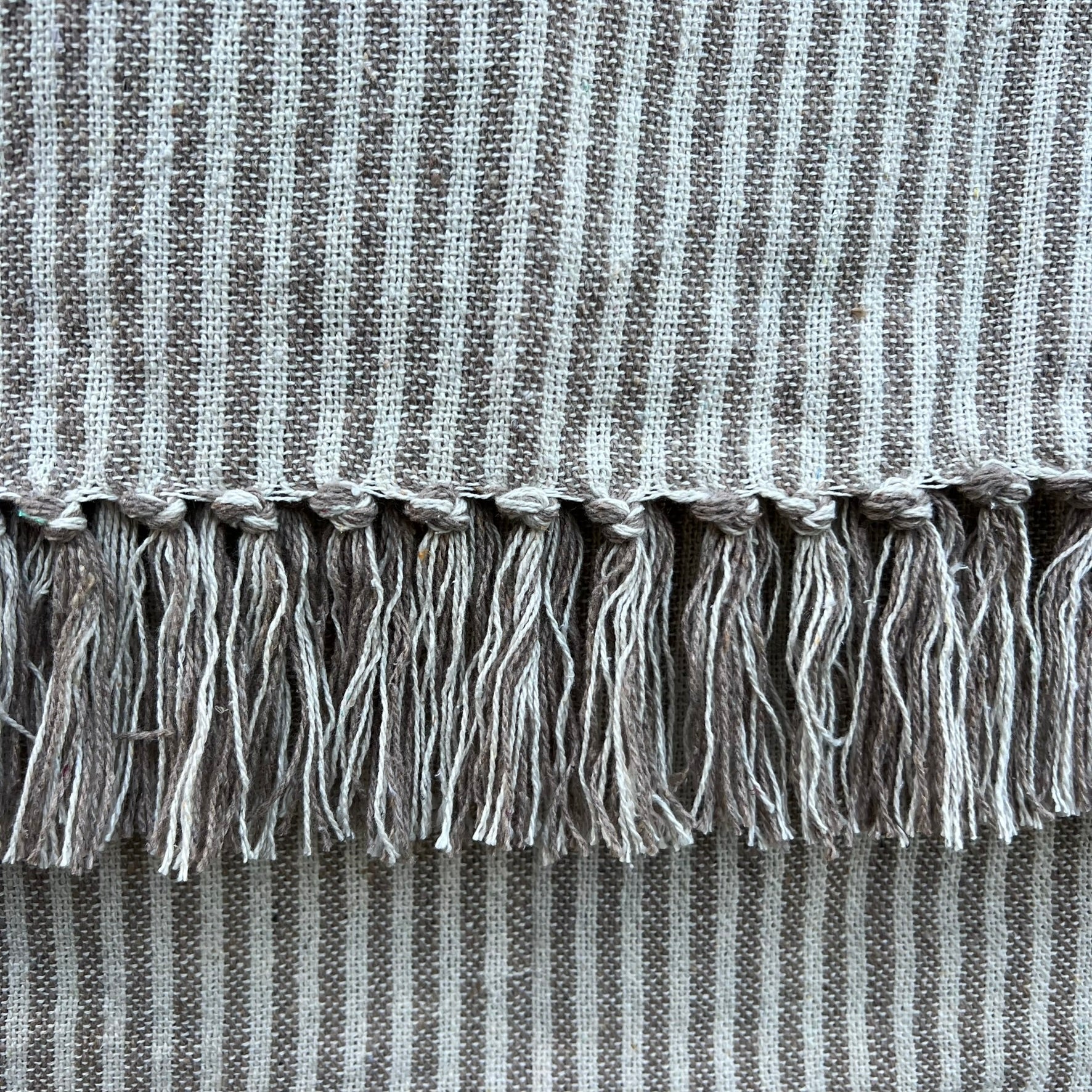 Provincial Throw Taupe/Natural Fine Stripe