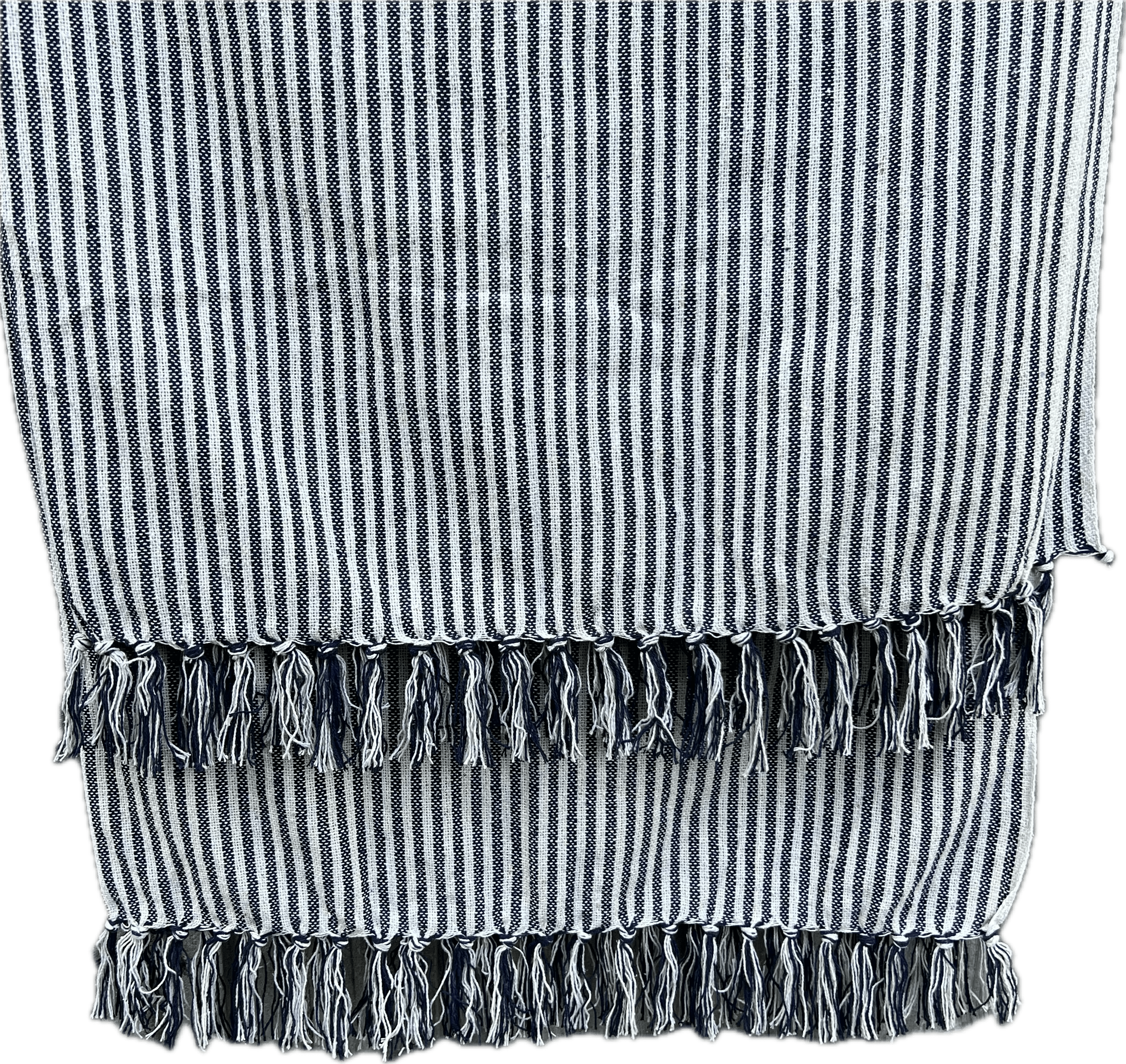 Provincial Throw Navy/Natural Fine Stripe