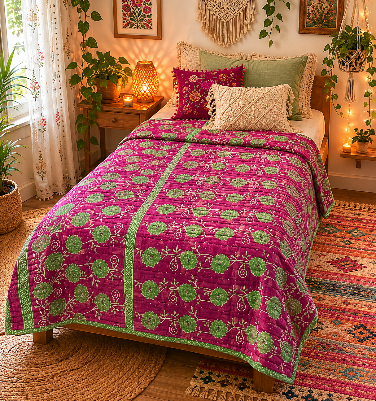 Sari Cotton Quilt - Single Size