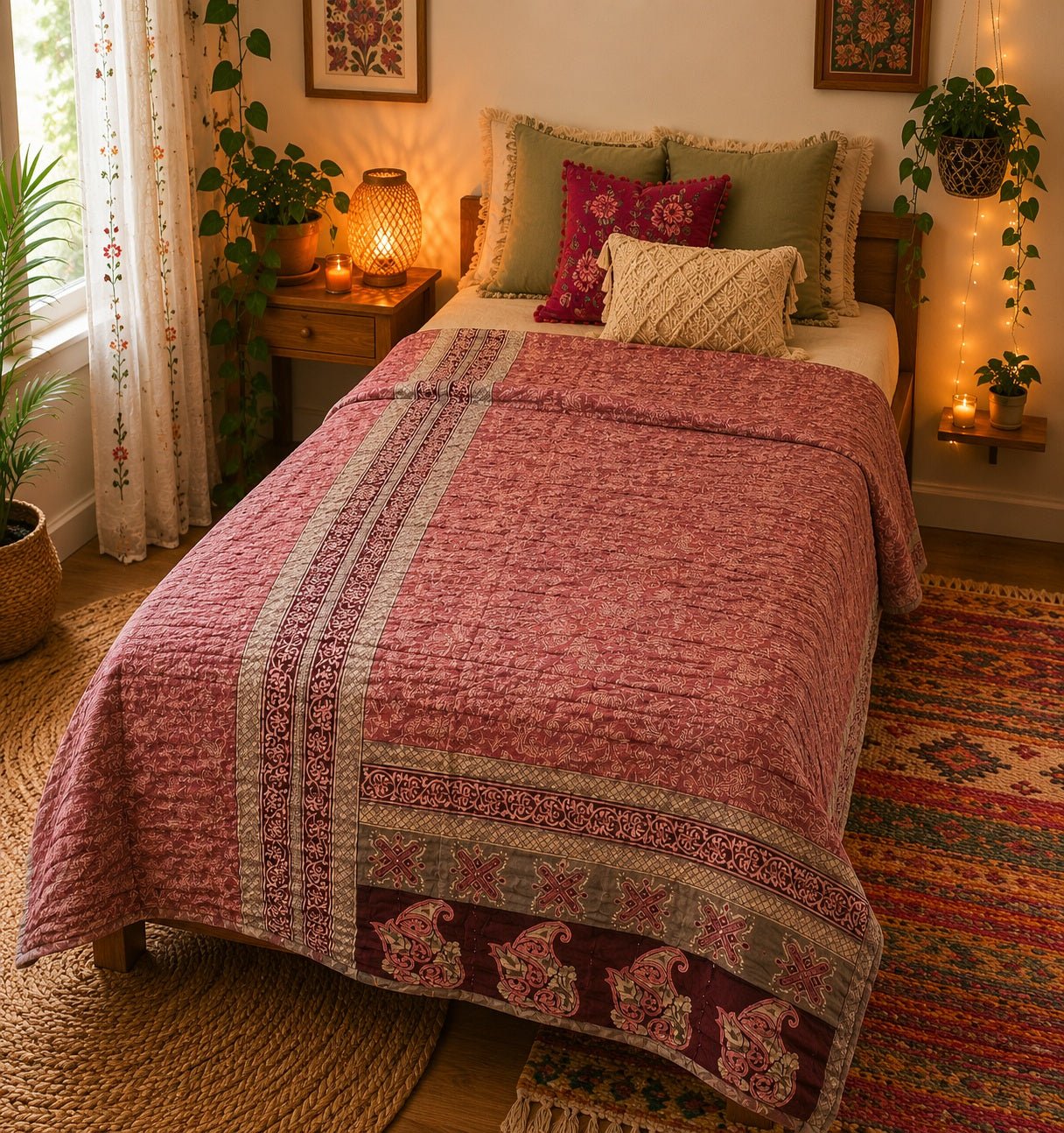 Sari Cotton Quilt - Single Size