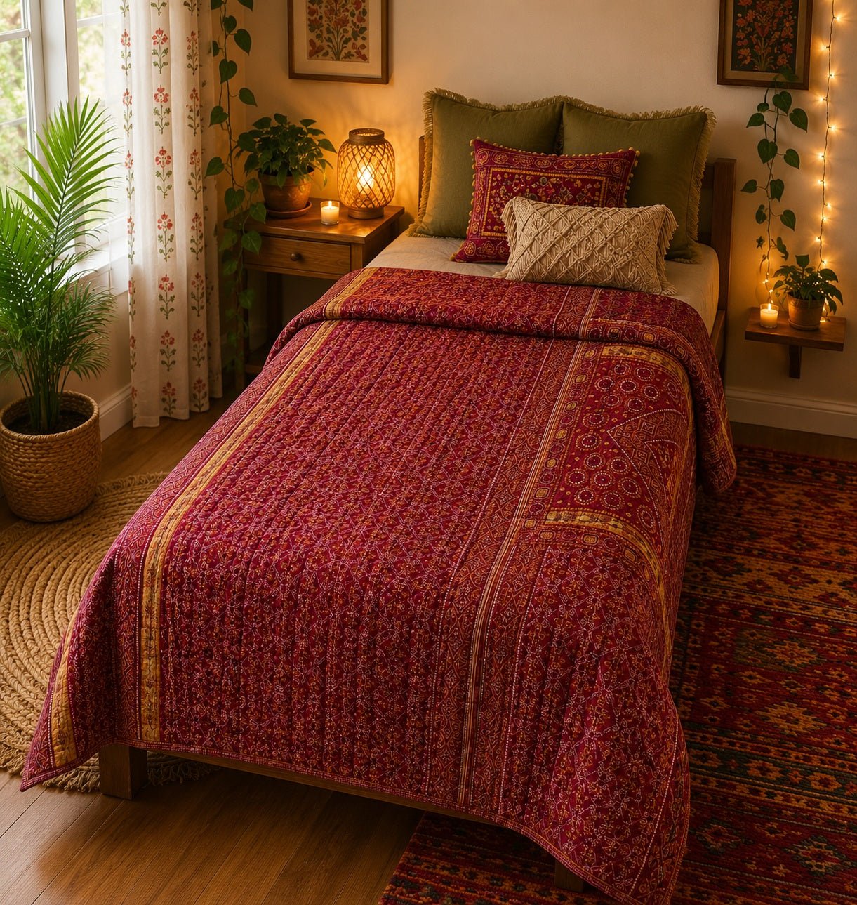 Sari Cotton Quilt - Single Size
