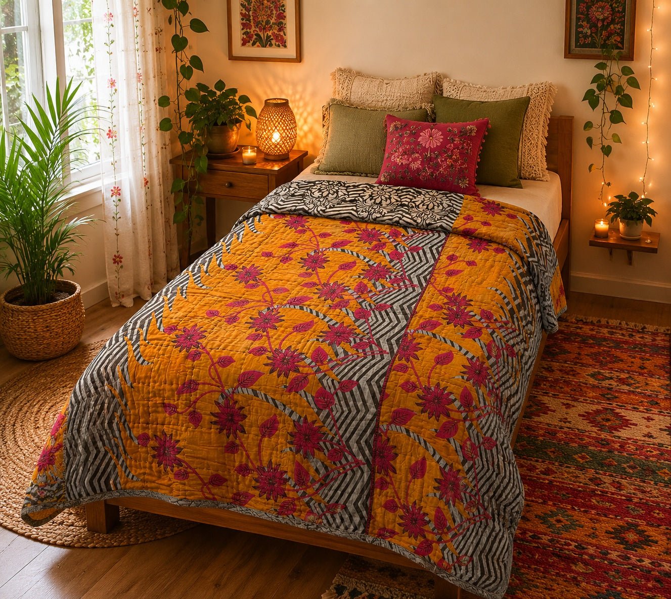 Sari Cotton Quilt - Single Size