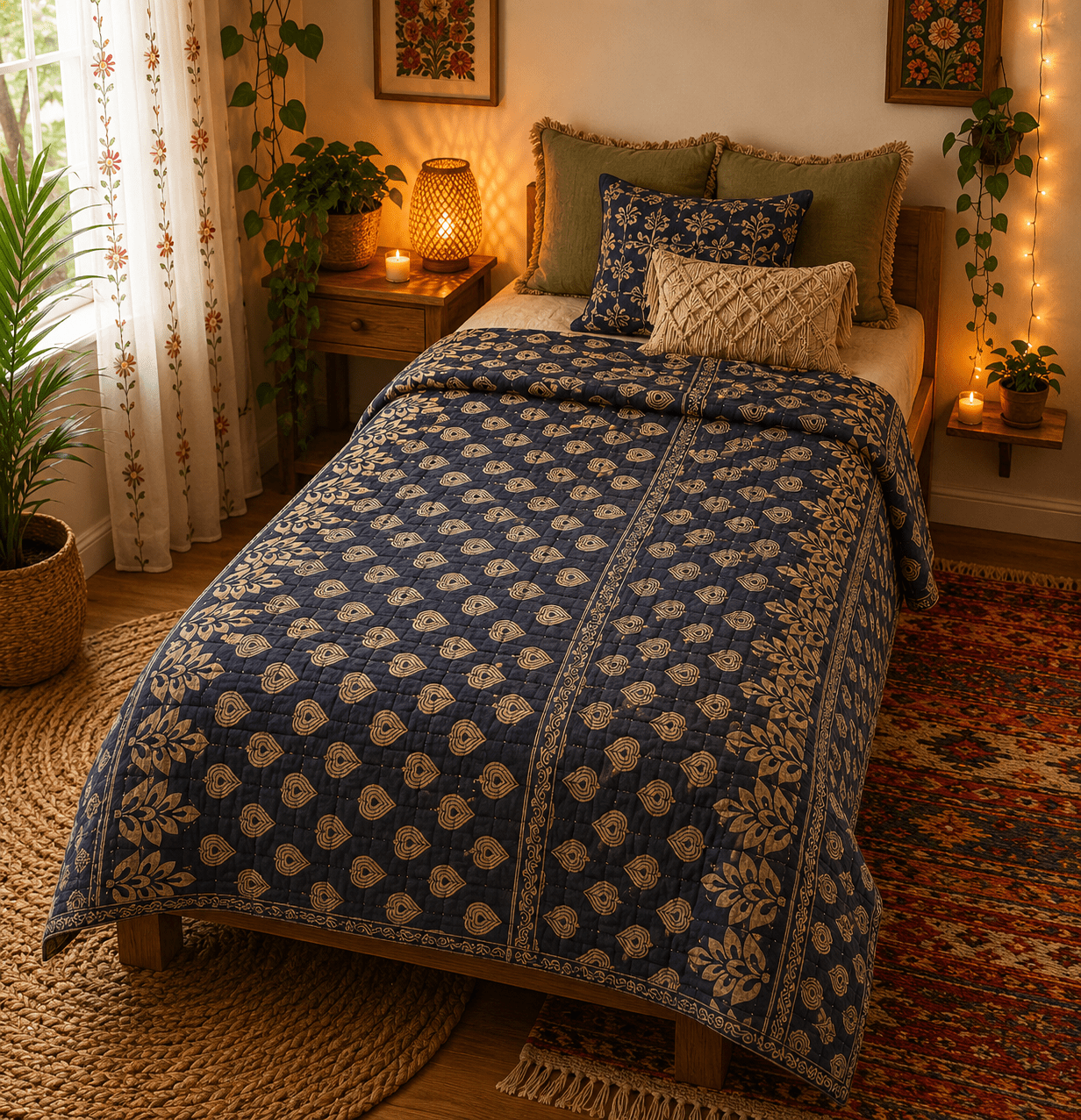 Sari Cotton Quilt - Single Size