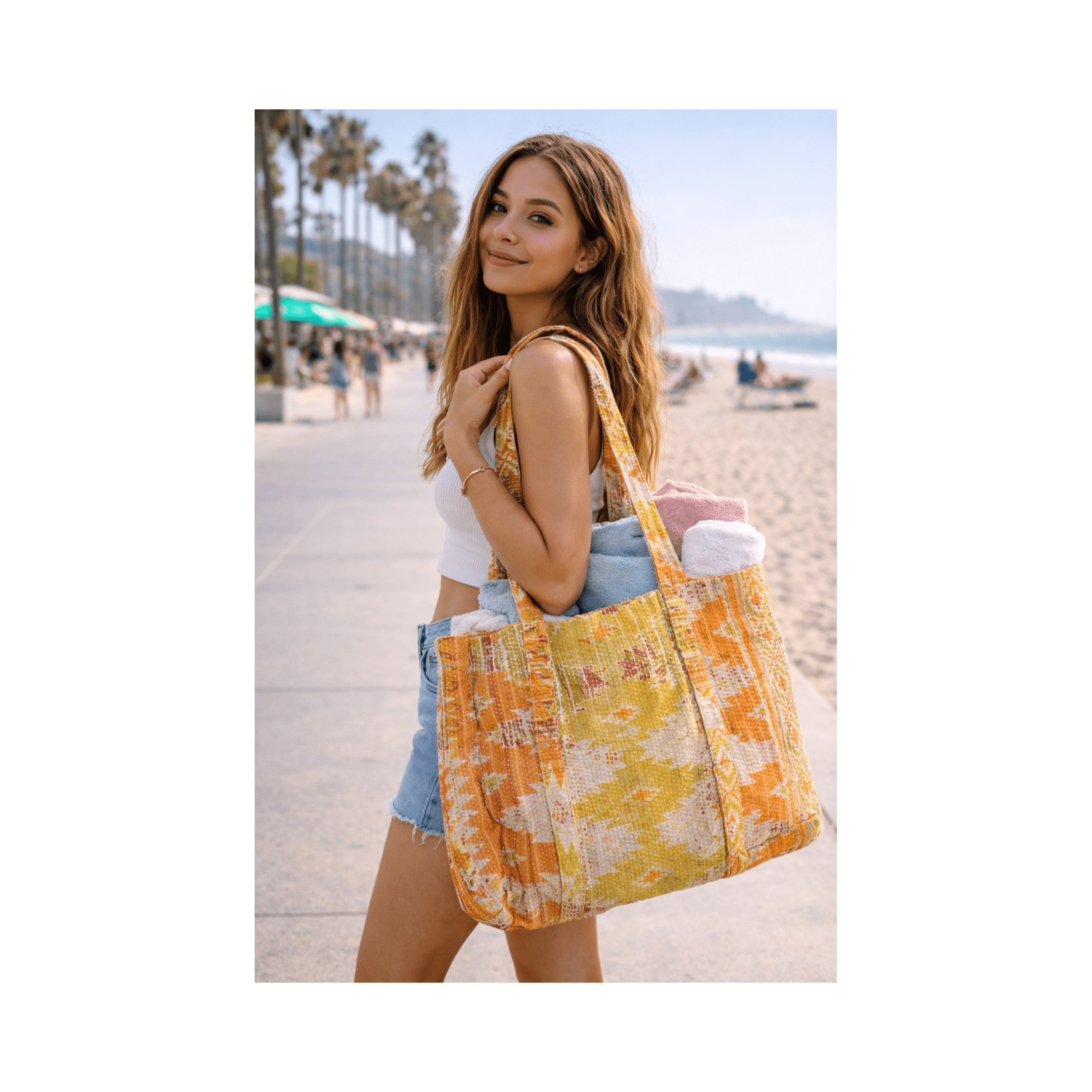 Kantha Beach Bag Boho Apollo Bay